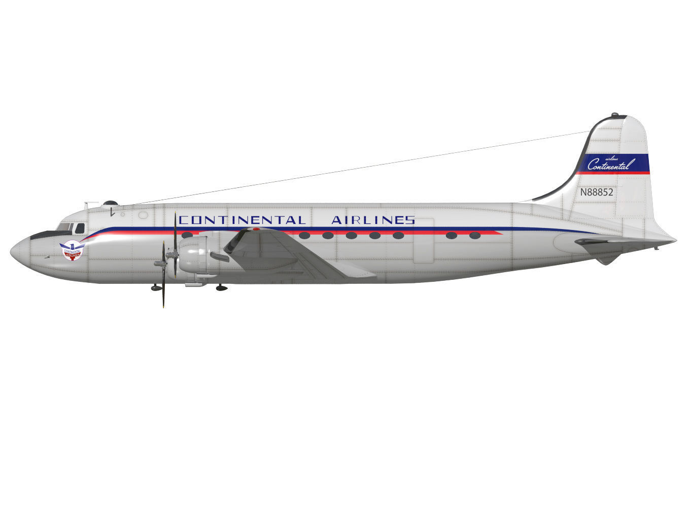 Douglas DC-4 3D model_7