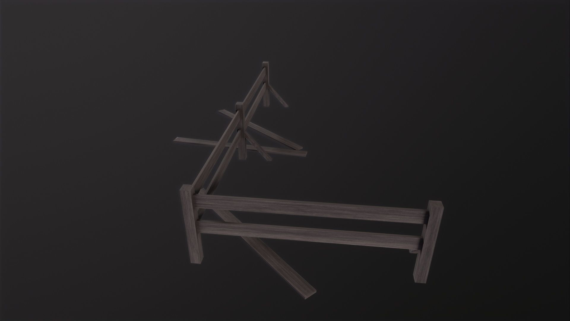 Fence wooden 3D Model Low-poly 3D model_3