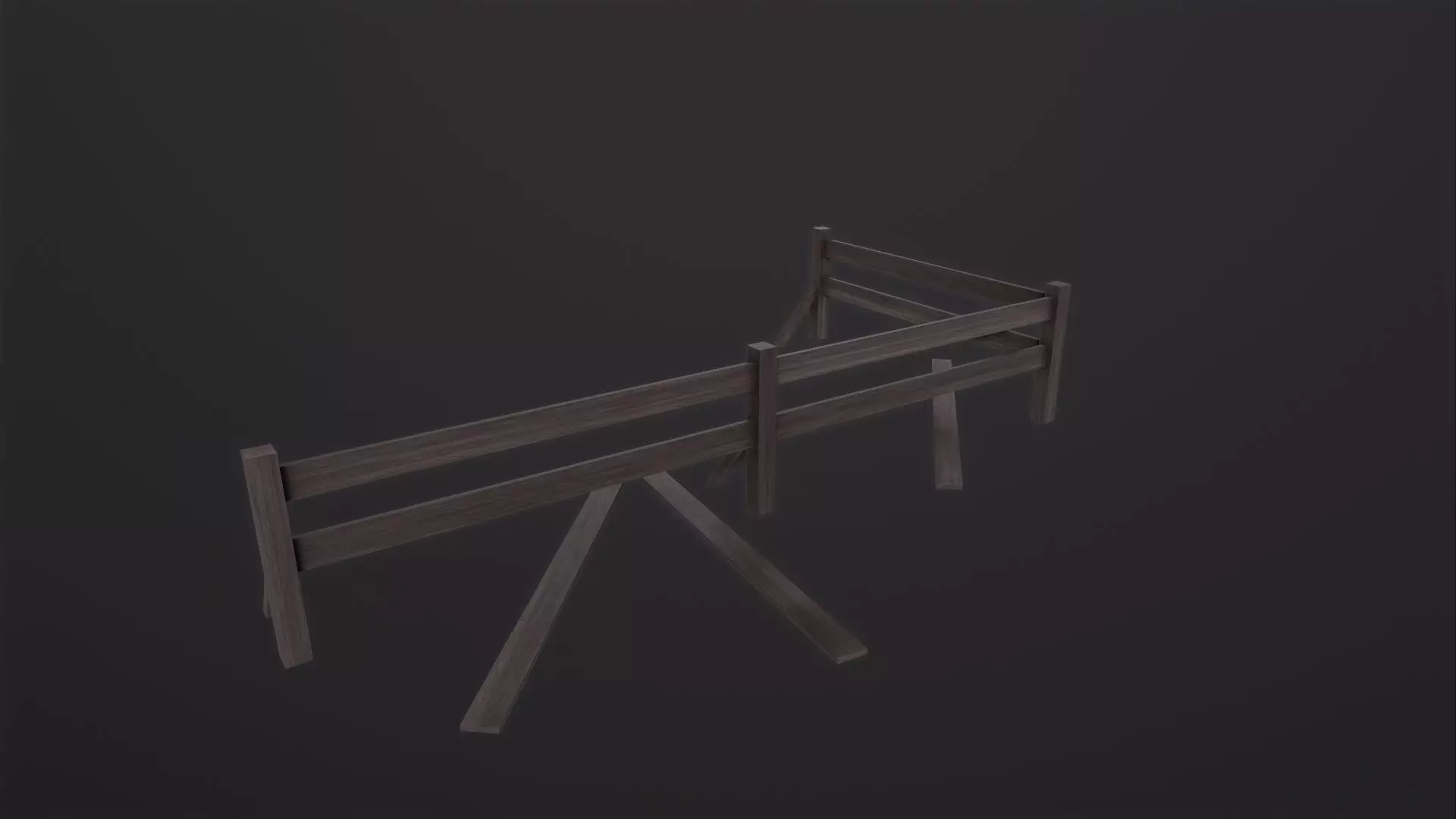 Fence wooden 3D Model Low-poly 3D model_0