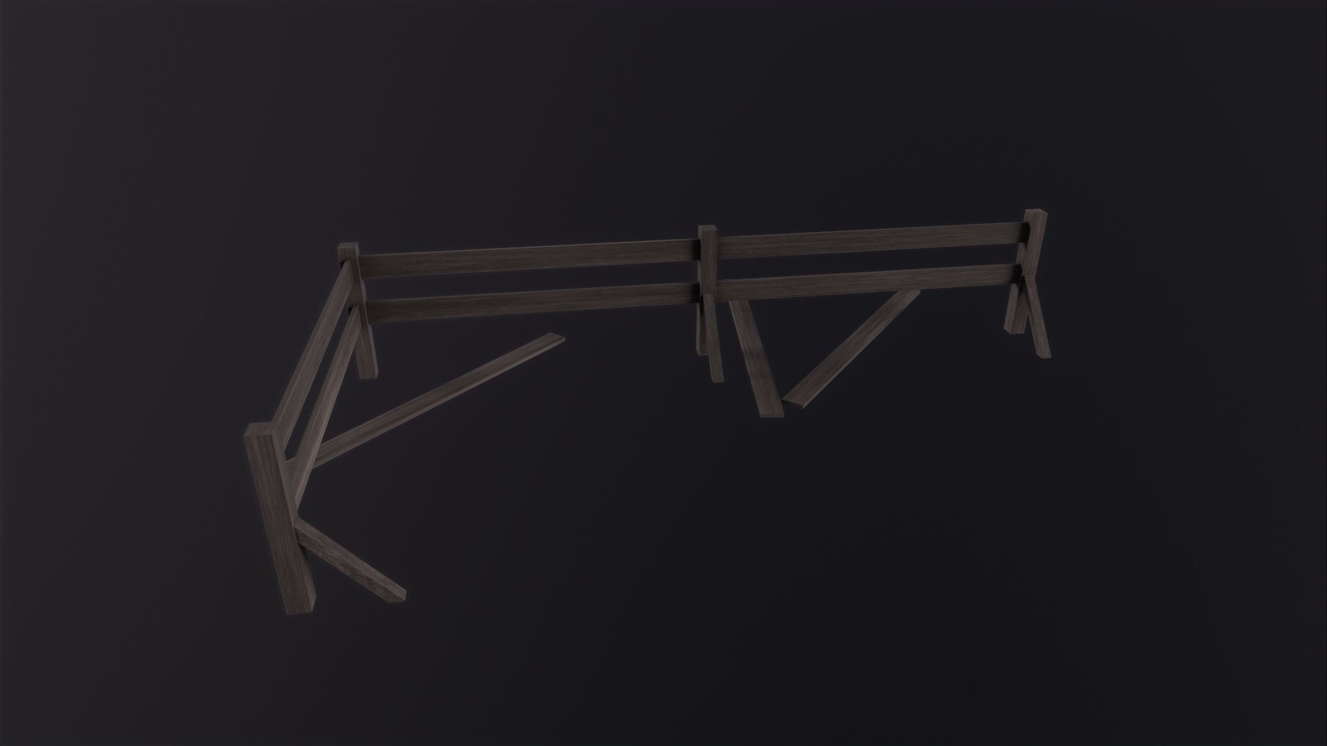 Fence wooden 3D Model Low-poly 3D model_4