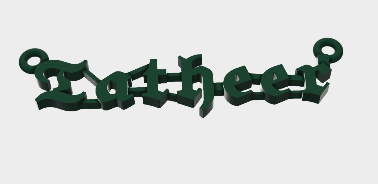 Tatheer name plate pendant 3D model 3D print model_1