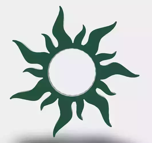 Sun Pendant 3D model for women 