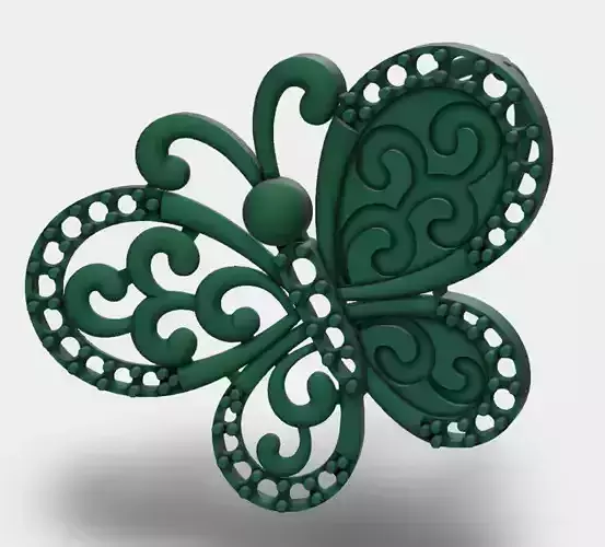 Unique Butterfly Pendant with round diamond setting 