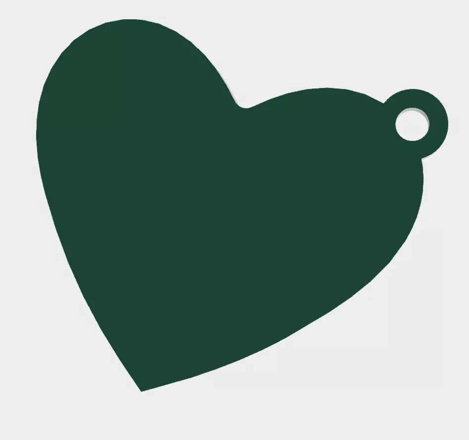 heart shaped engravable plate pendant 3D model 3D print model