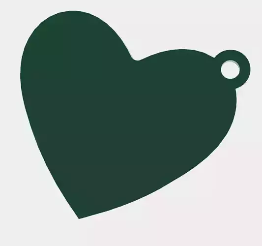 heart shaped engravable plate pendant 3D model