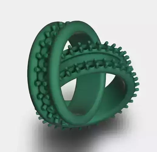 two rings linked n pendant 3D model 