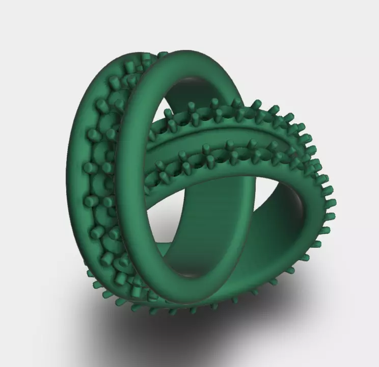 two rings linked n pendant 3D model 3D print model_0