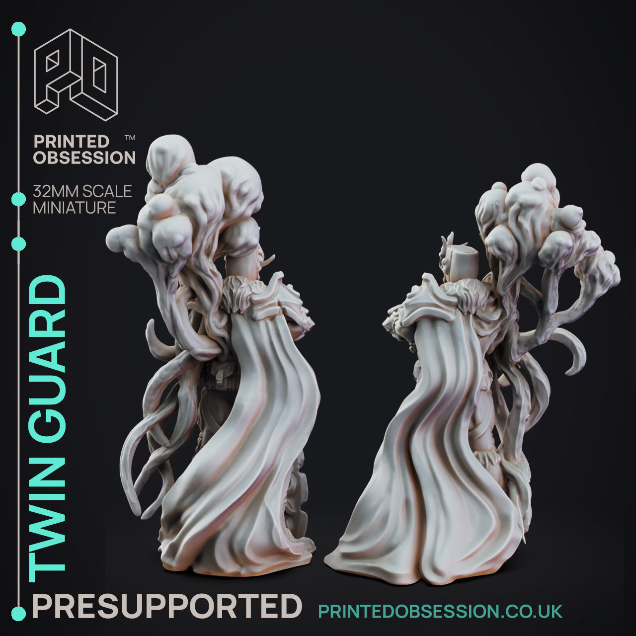 Twin Guard - 3D Printable TTRPG - PRESUPPORTED - 32mm Scale 3D model 3D ...