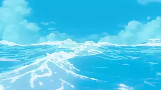 Ocean Anime Style Blender 3D