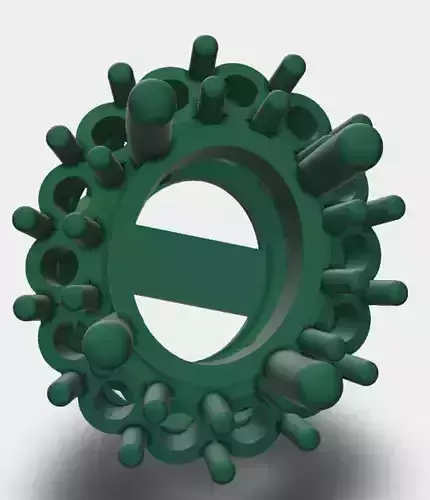 oval stone with diamonds pendant 3D model 