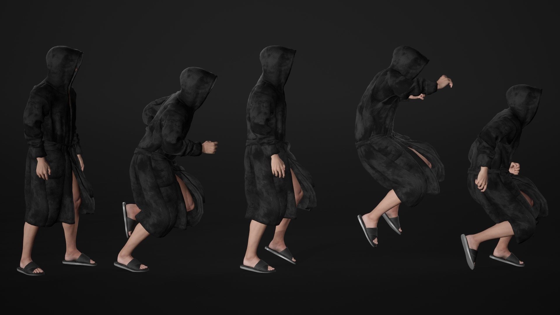 Man - Bathrobe - Modular - Rigged Low-poly 3D model_17