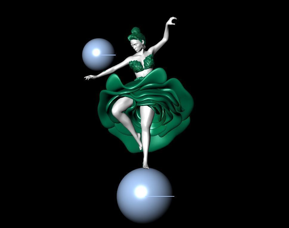 ballerina pendant 3D print model_3