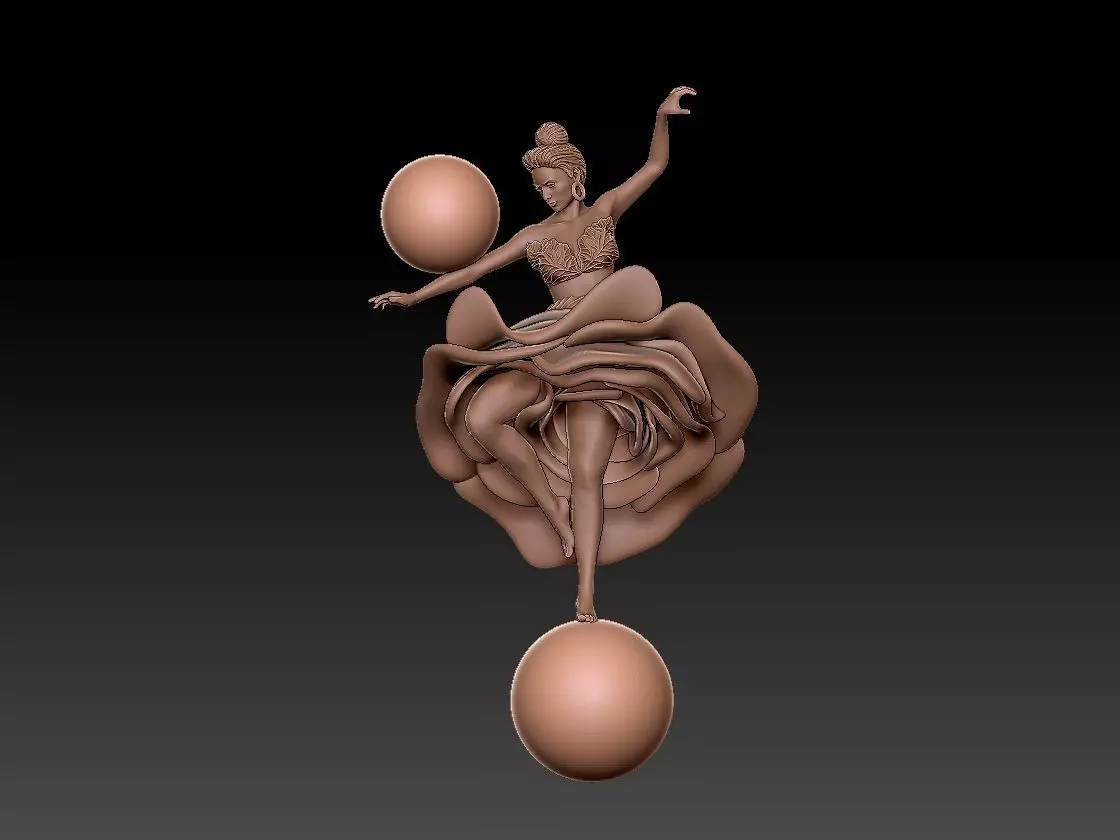 ballerina pendant 3D print model_0