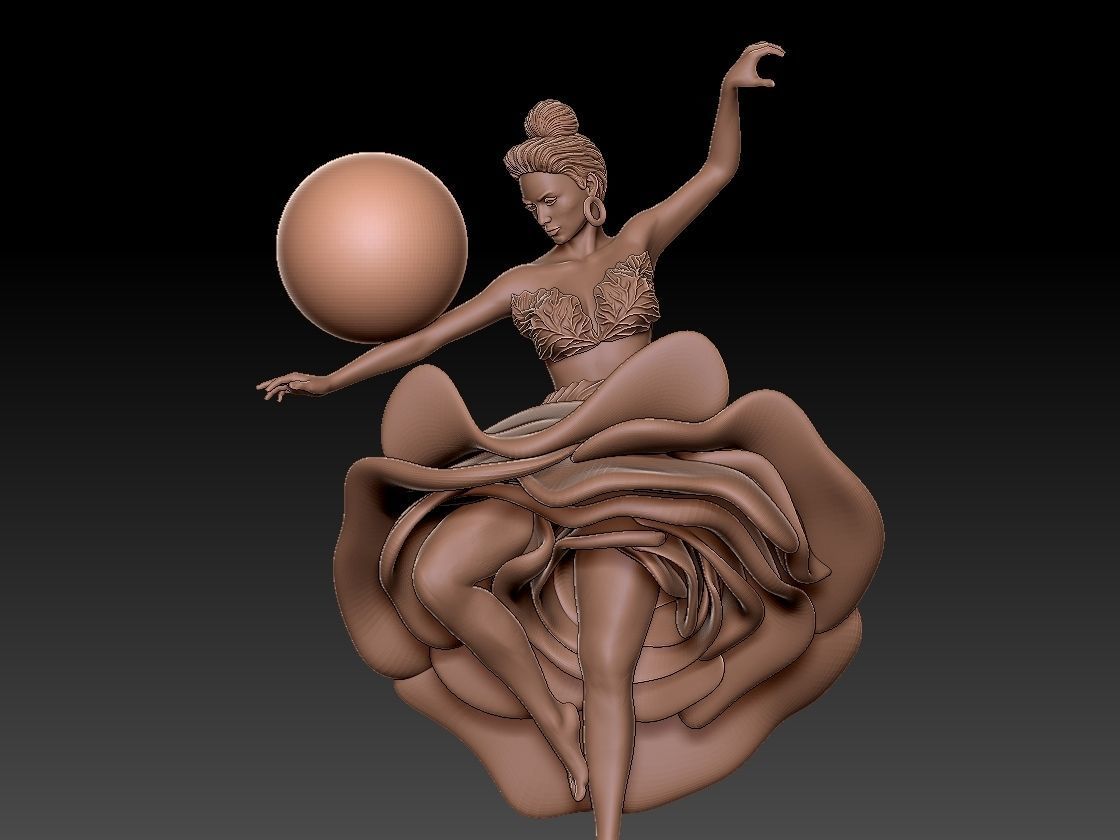 ballerina pendant 3D print model_1