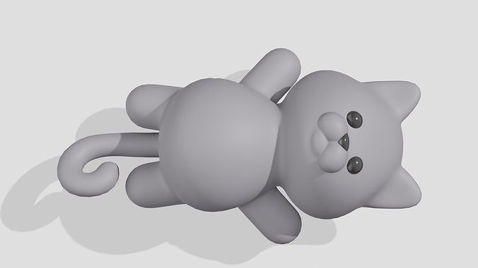 Cute british cat  Low-poly 3D model