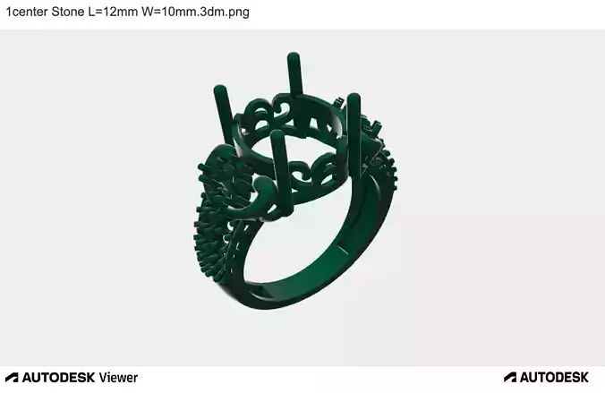 Men Ring 3D Design with Oval Stone