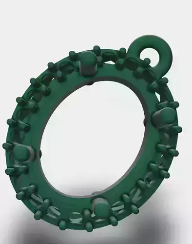 Oval Stone with multiple diamonds setting Pendant 