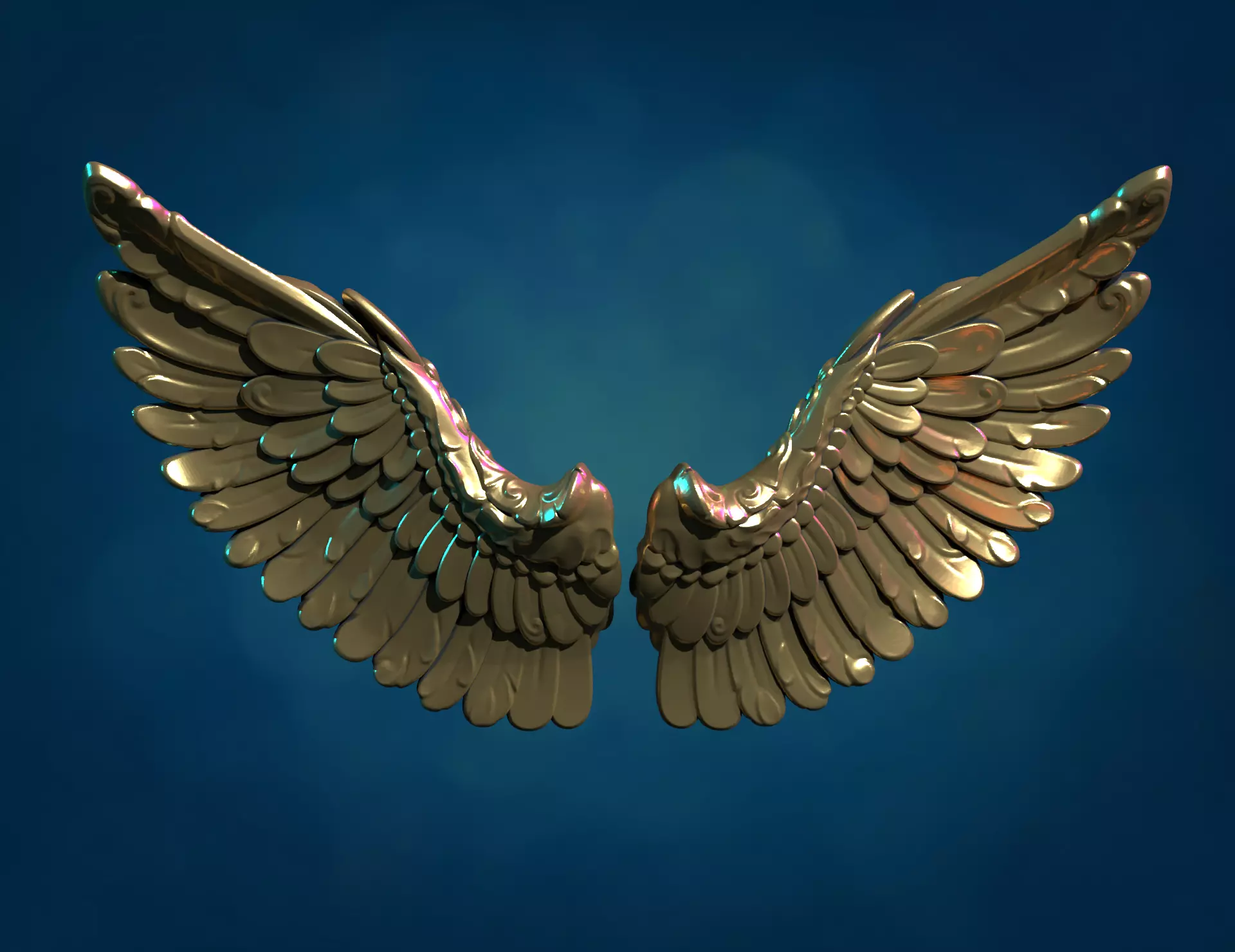Wings sculpture 3D print model