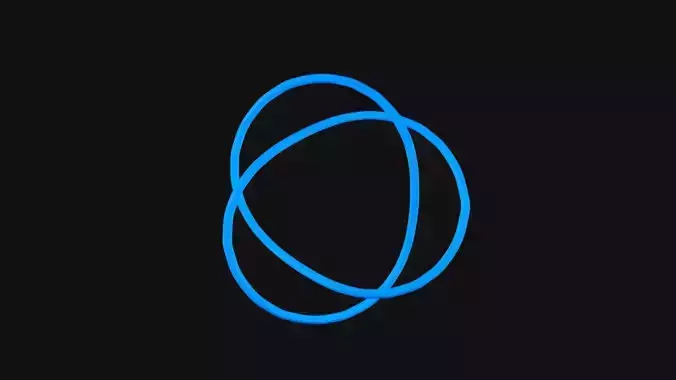 Torus Knot 3 Low-poly 3D model