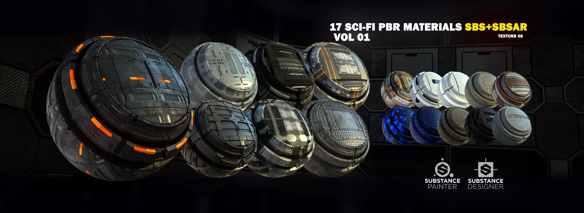 17 Sci-Fi PBR materials 3D model_39