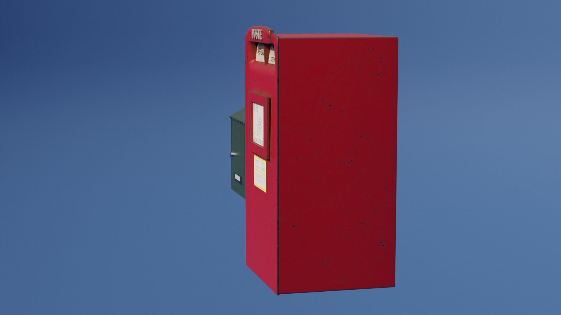 Postbox Low-poly 3D model_4