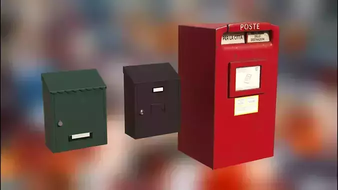 Postbox Low-poly 3D model