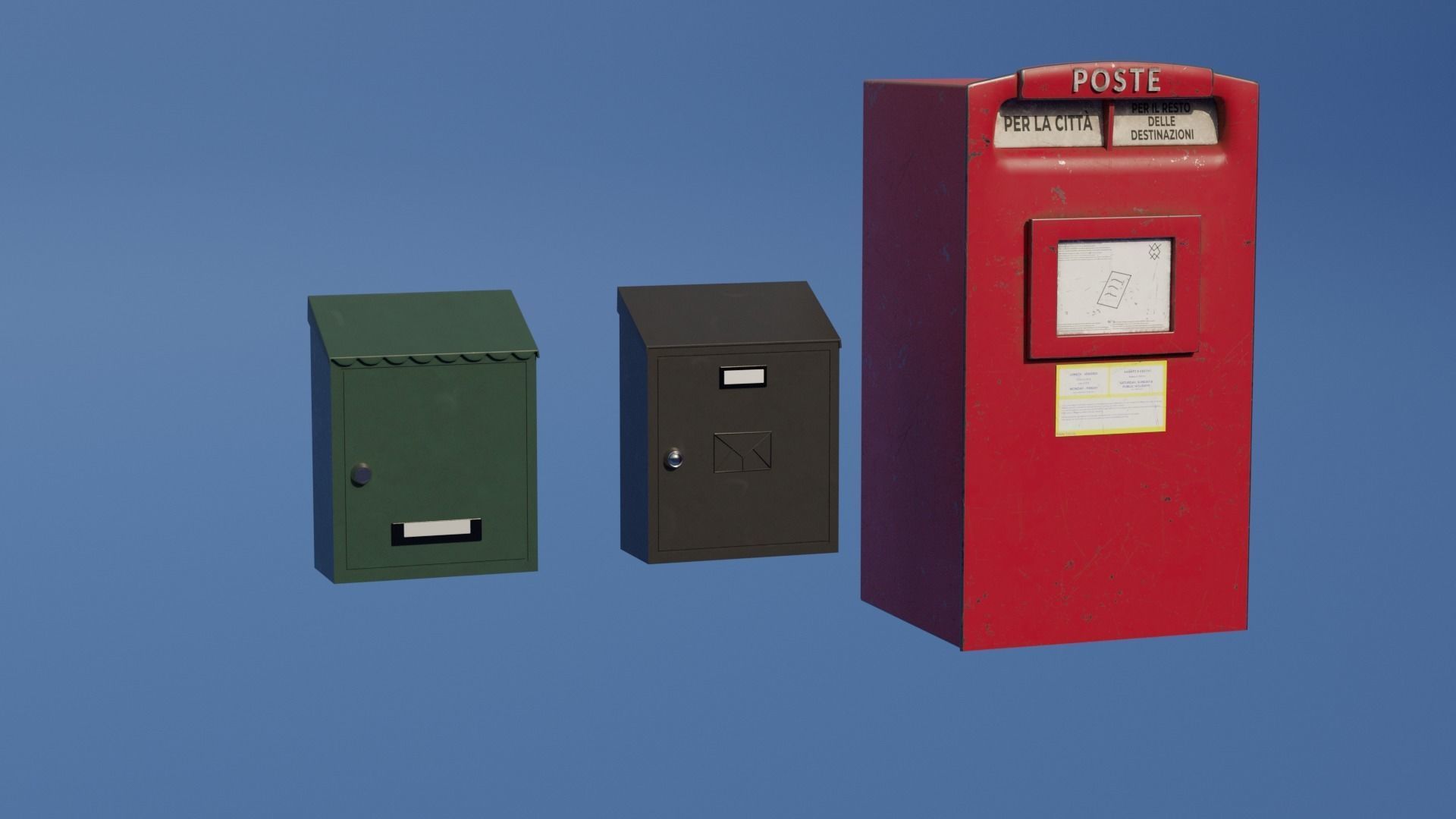 Postbox Low-poly 3D model_3