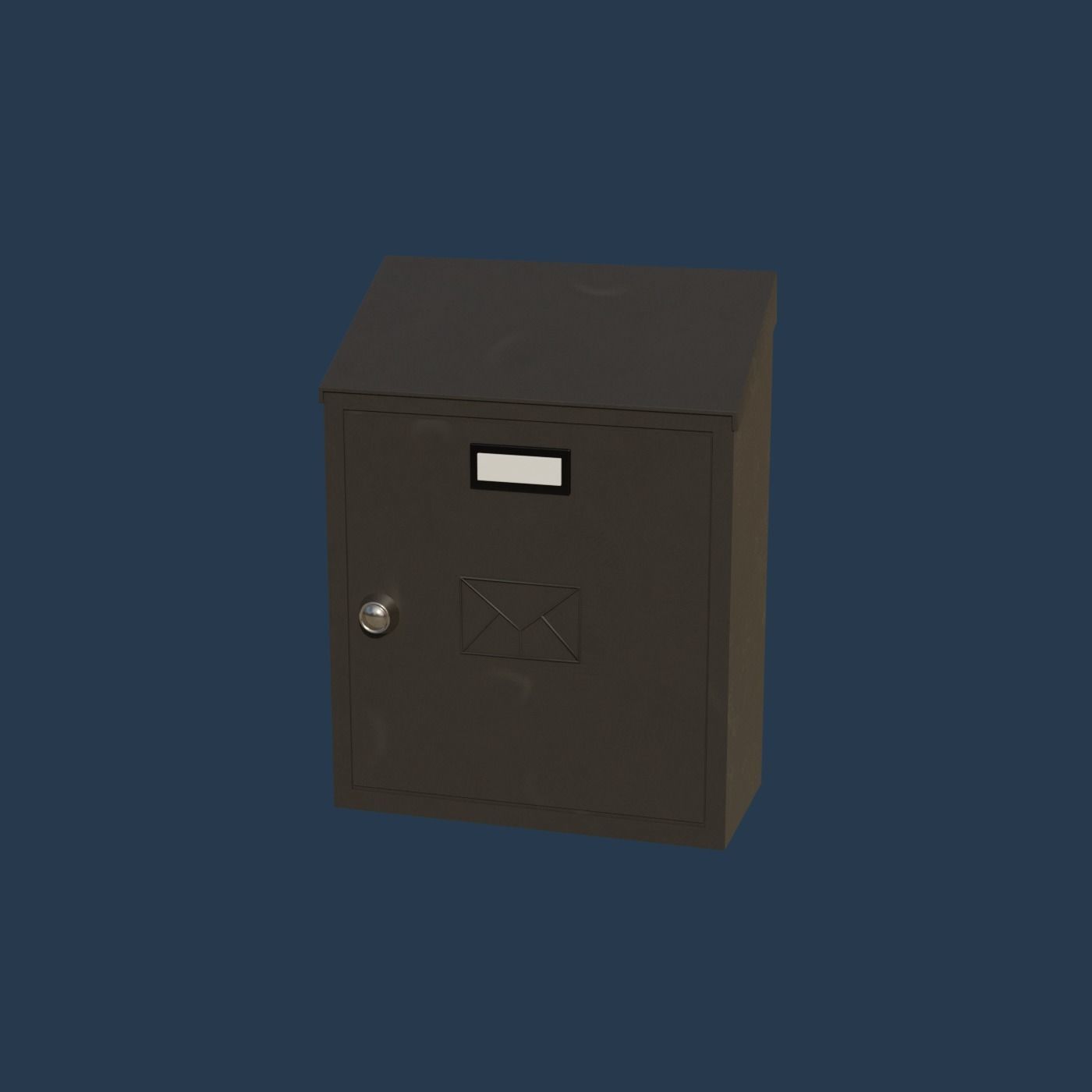 Postbox Low-poly 3D model_7