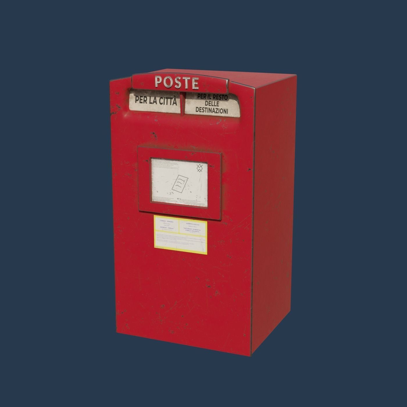 Postbox Low-poly 3D model_5