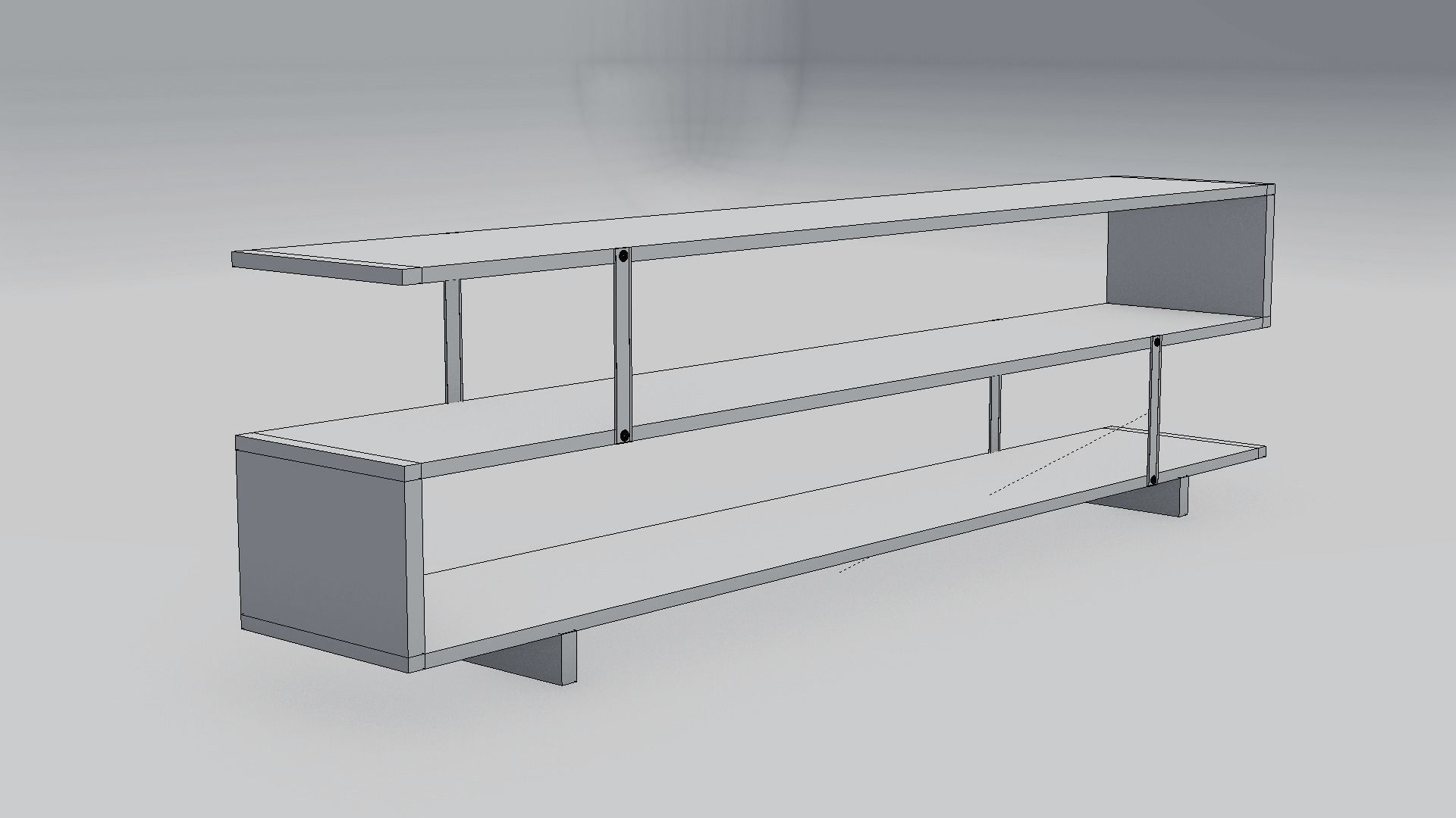 Boa Low Bookcase 3D model_3