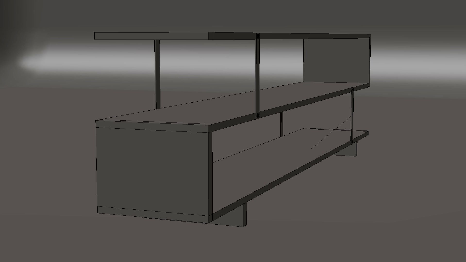 Boa Low Bookcase 3D model_5