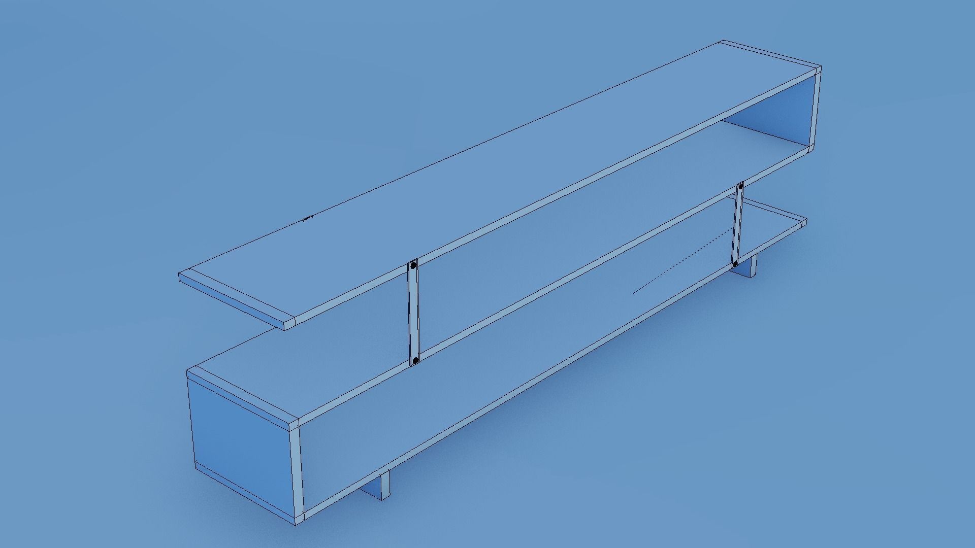 Boa Low Bookcase 3D model_4