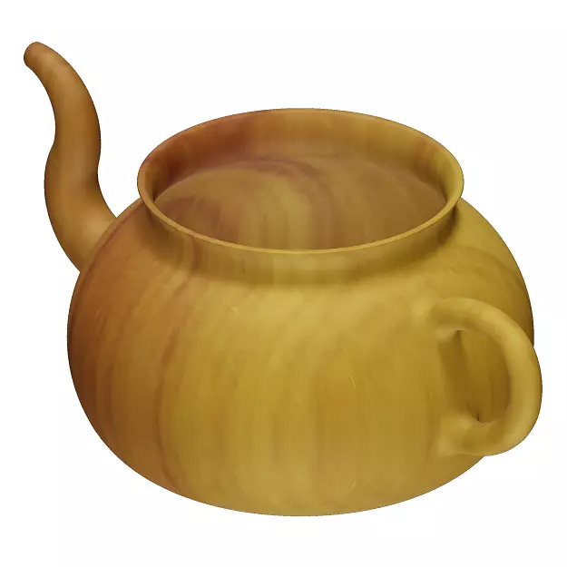 Tea Pot Wooden 3D model_0