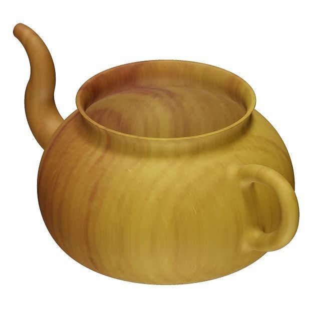 Tea Pot Wooden 3D model_1