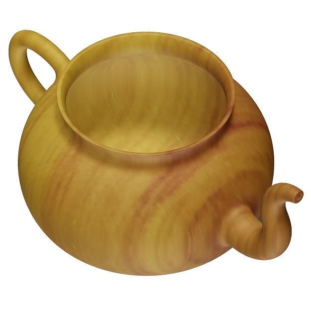 Tea Pot Wooden 3D model_3