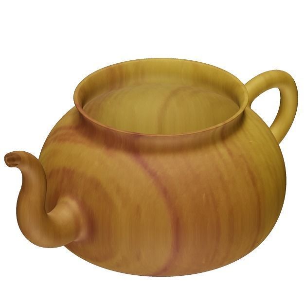 Tea Pot Wooden 3D model_2