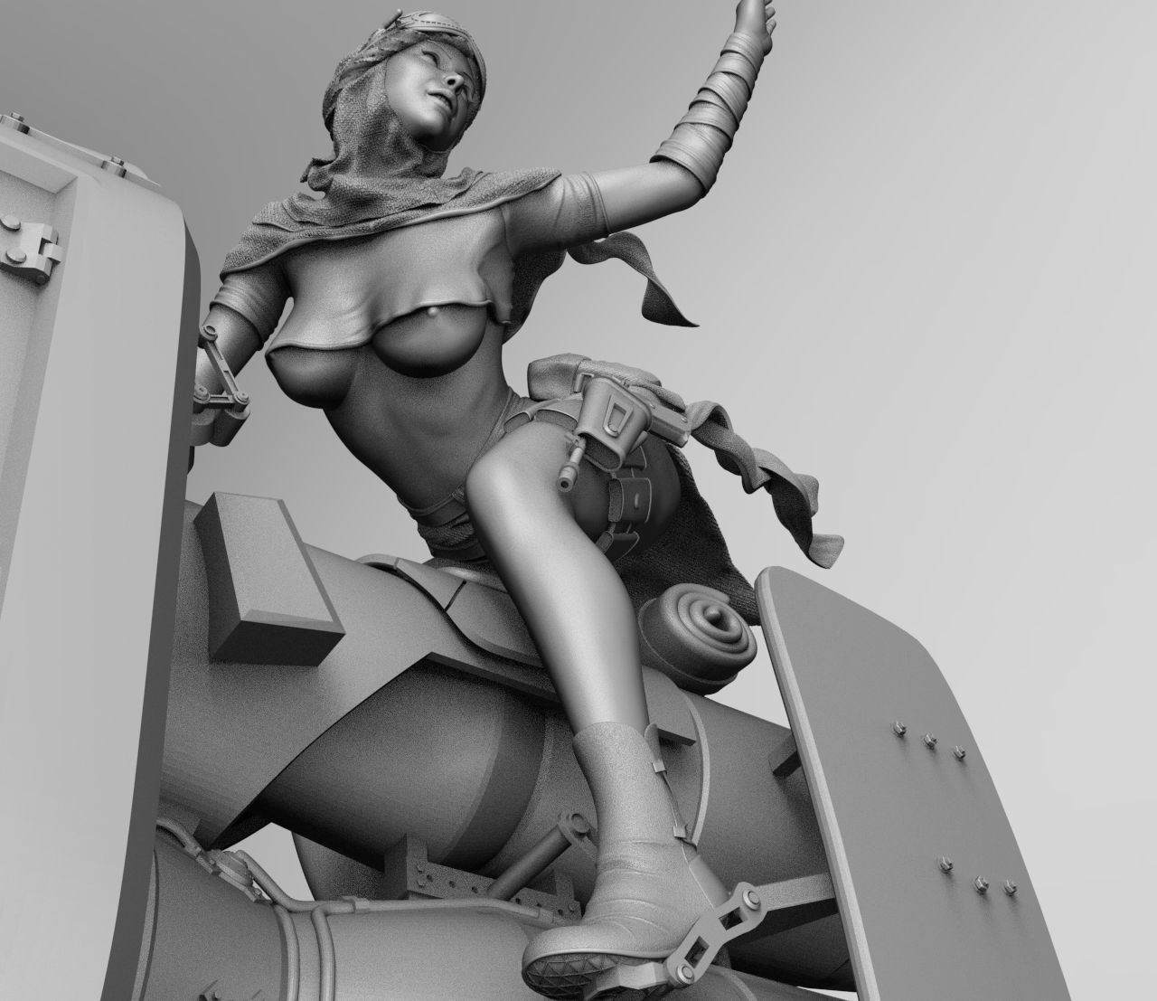 Jakku biker pin-up style 3D print model_4