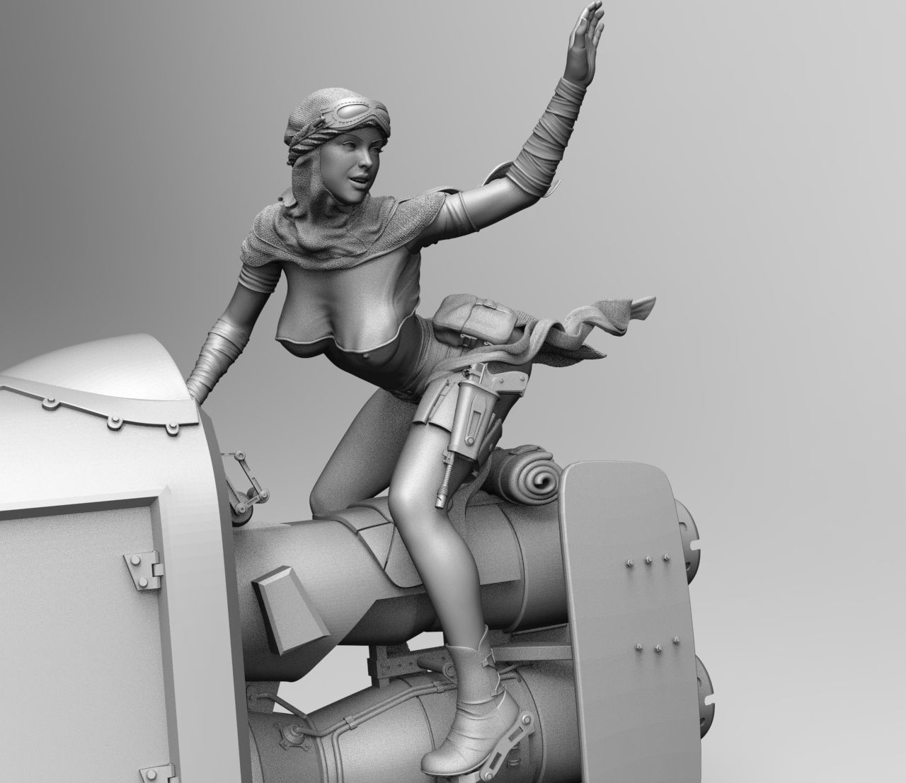 Jakku biker pin-up style 3D print model_3