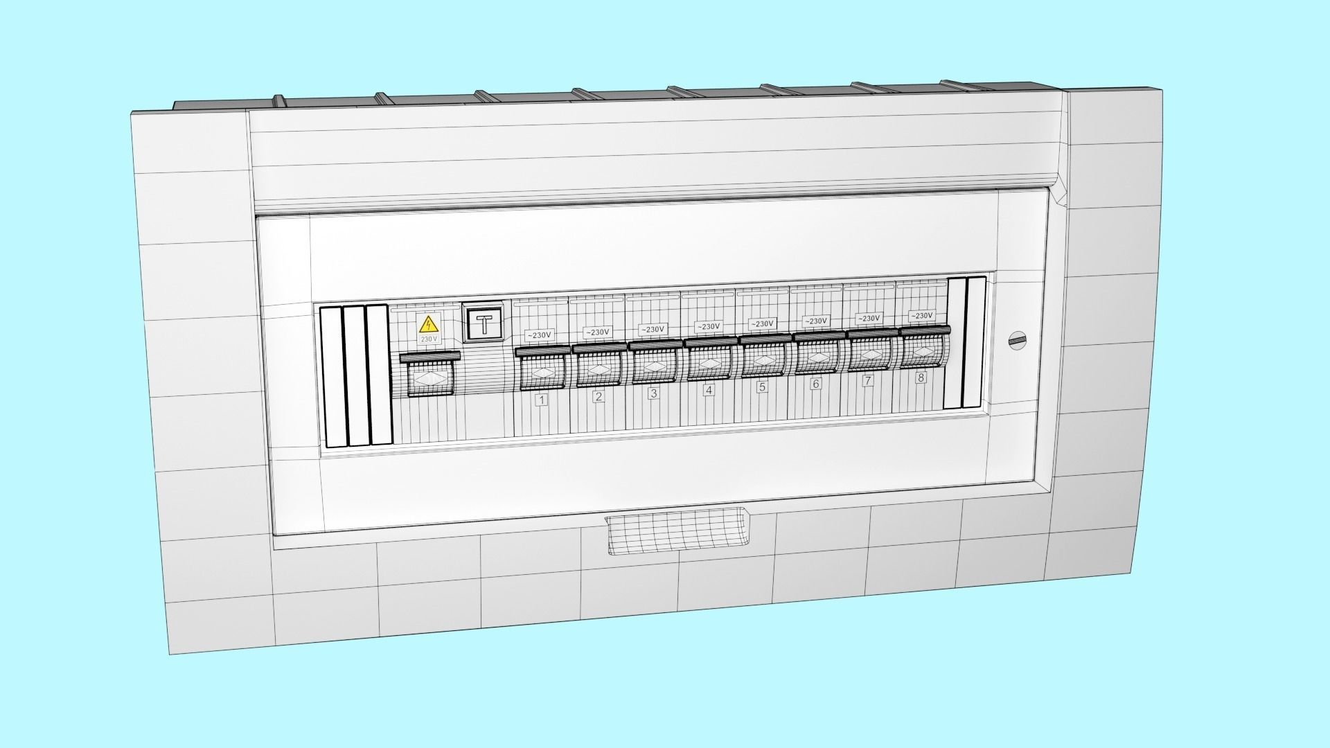 Electrical Fuse box 3D model_9