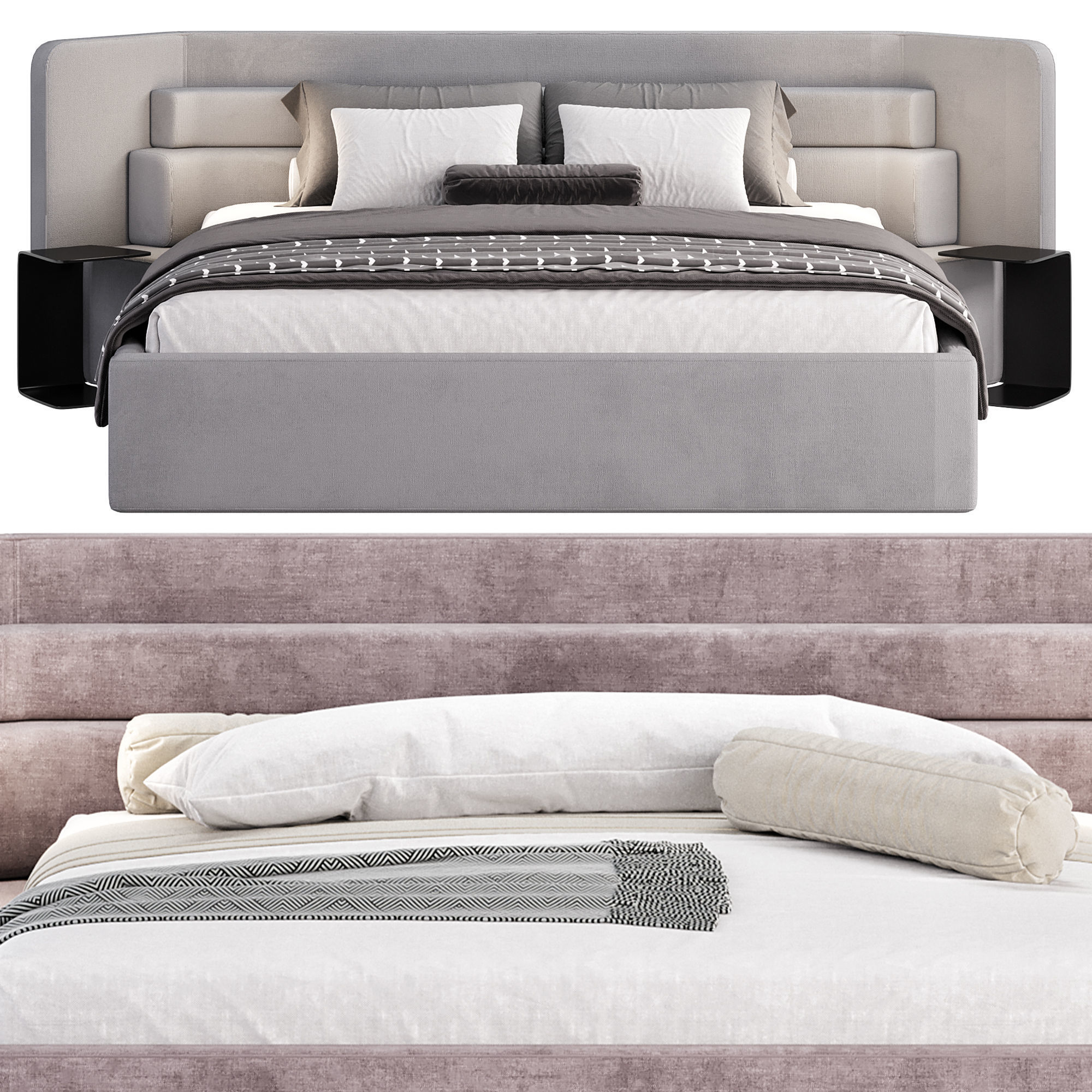 Step Bed by Districteight 3D model_2