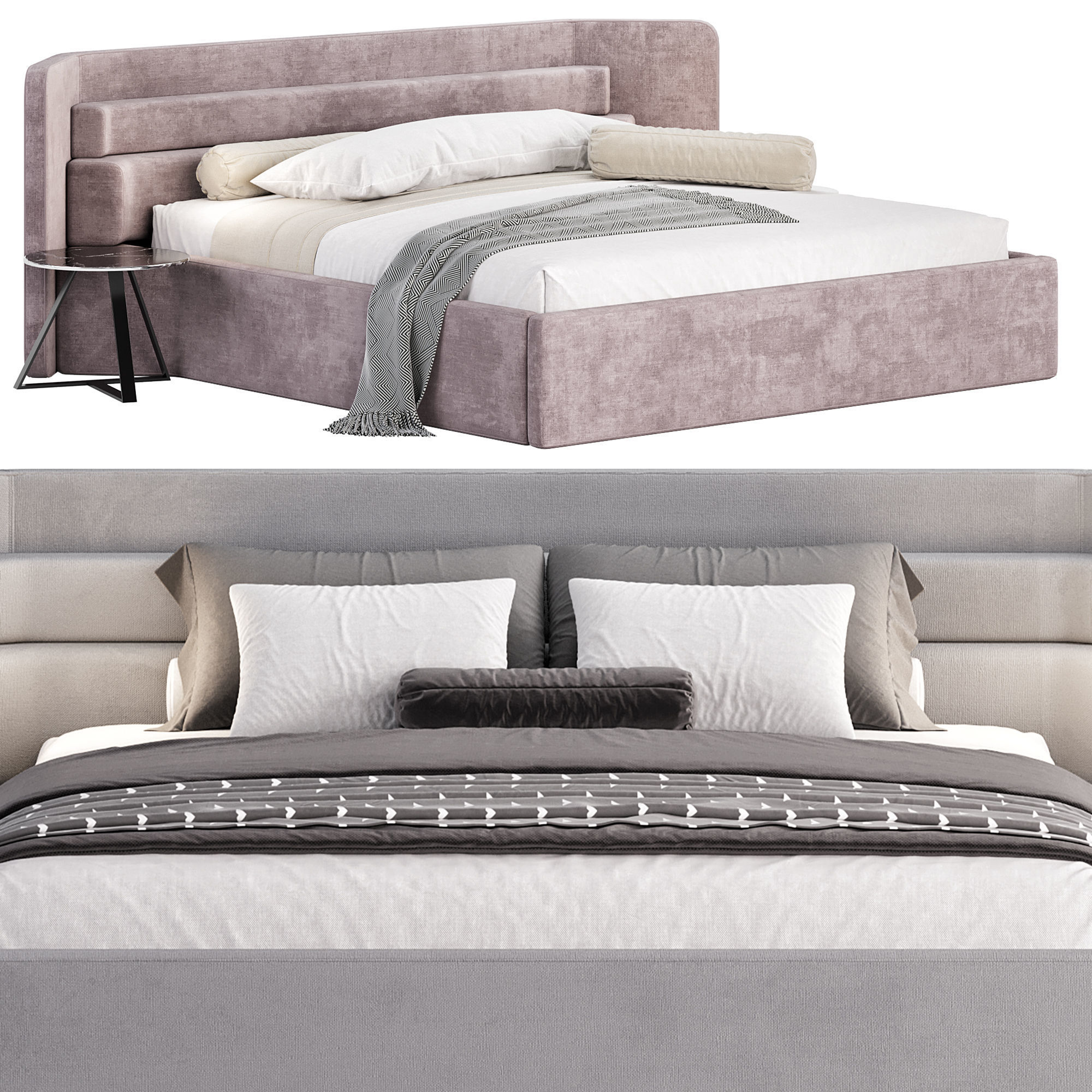 Step Bed by Districteight 3D model_3