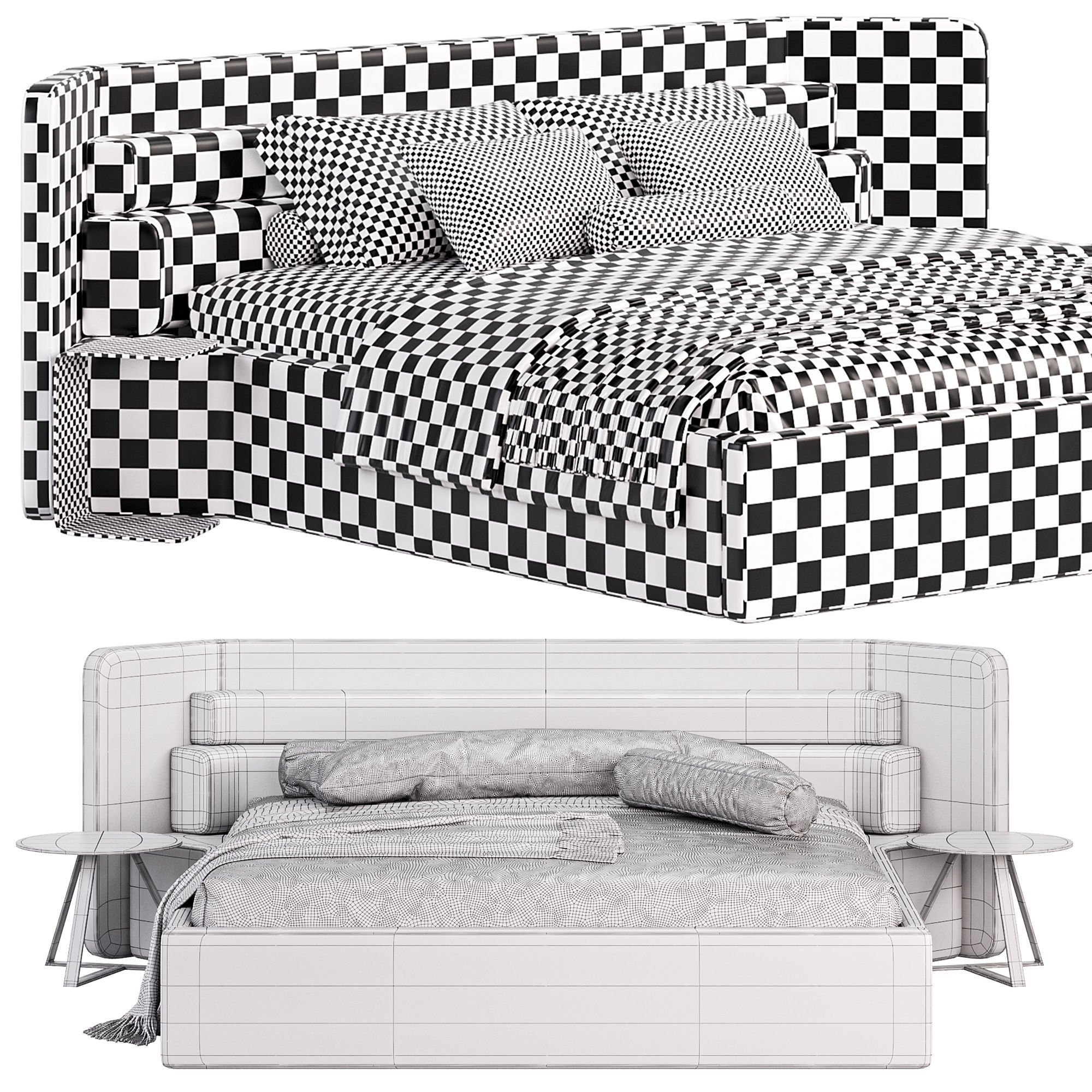 Step Bed by Districteight 3D model_4