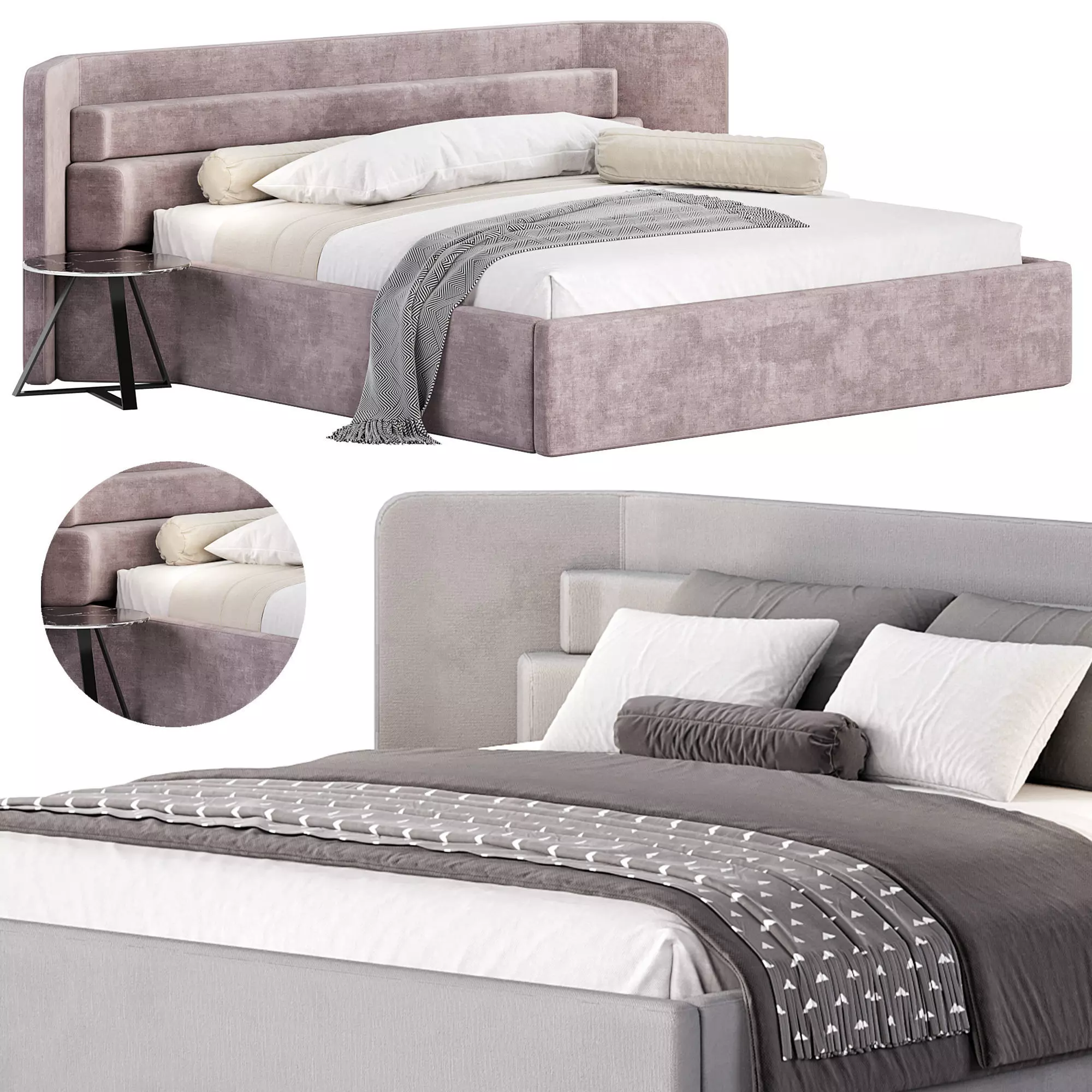 Step Bed by Districteight 3D model_0