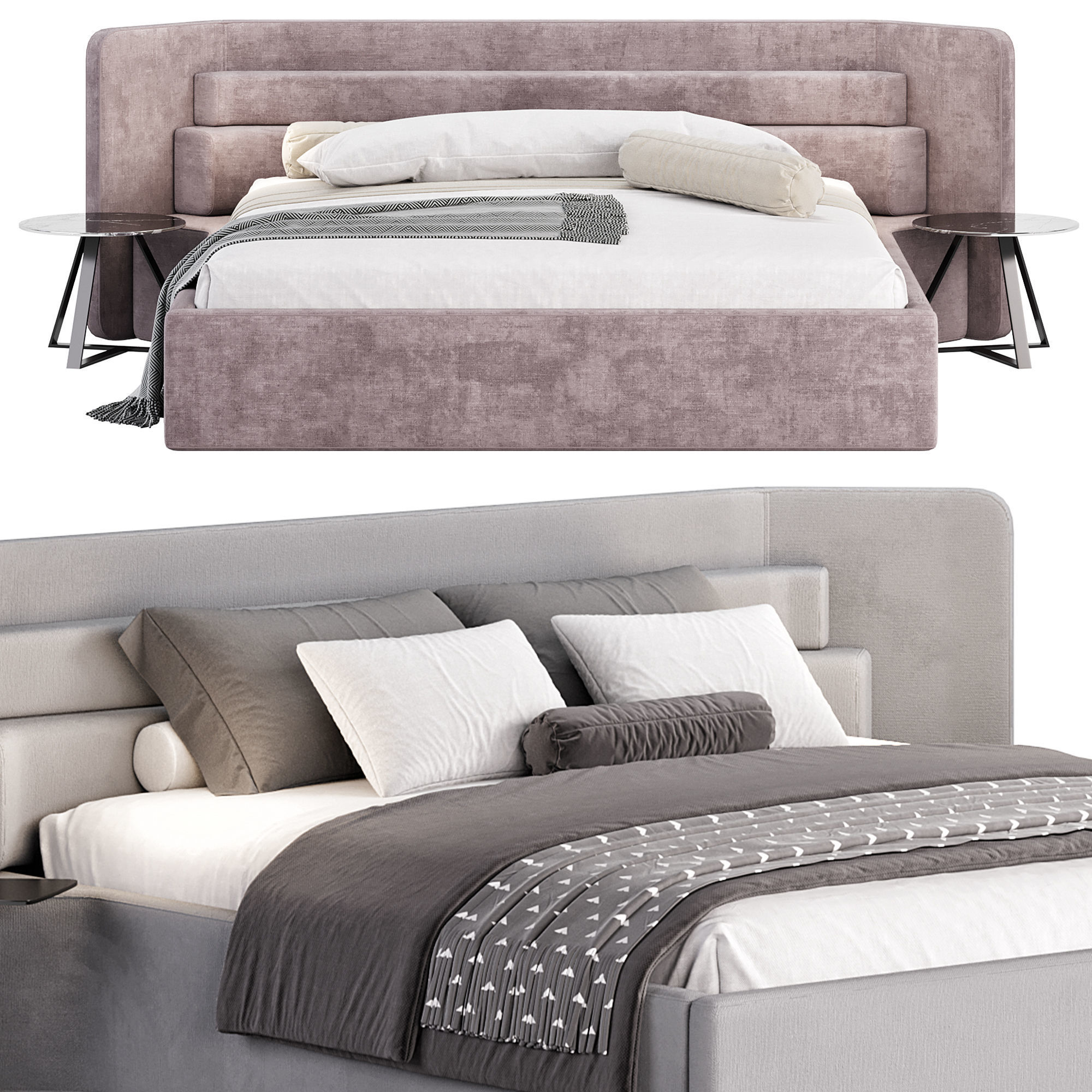 Step Bed by Districteight 3D model_1