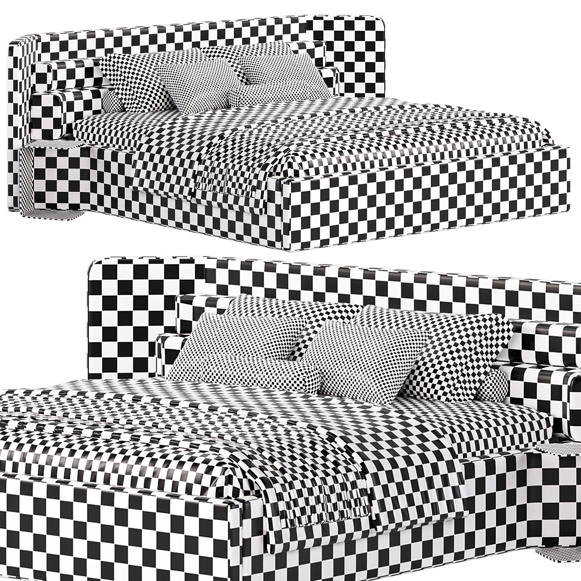 Step Bed by Districteight 3D model_5