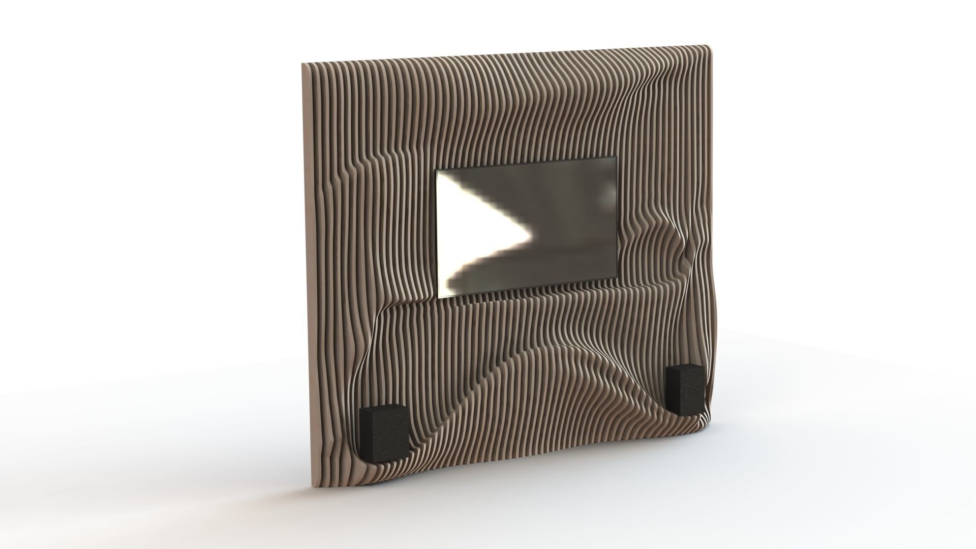 Parametric Wall for TV 3D model_3