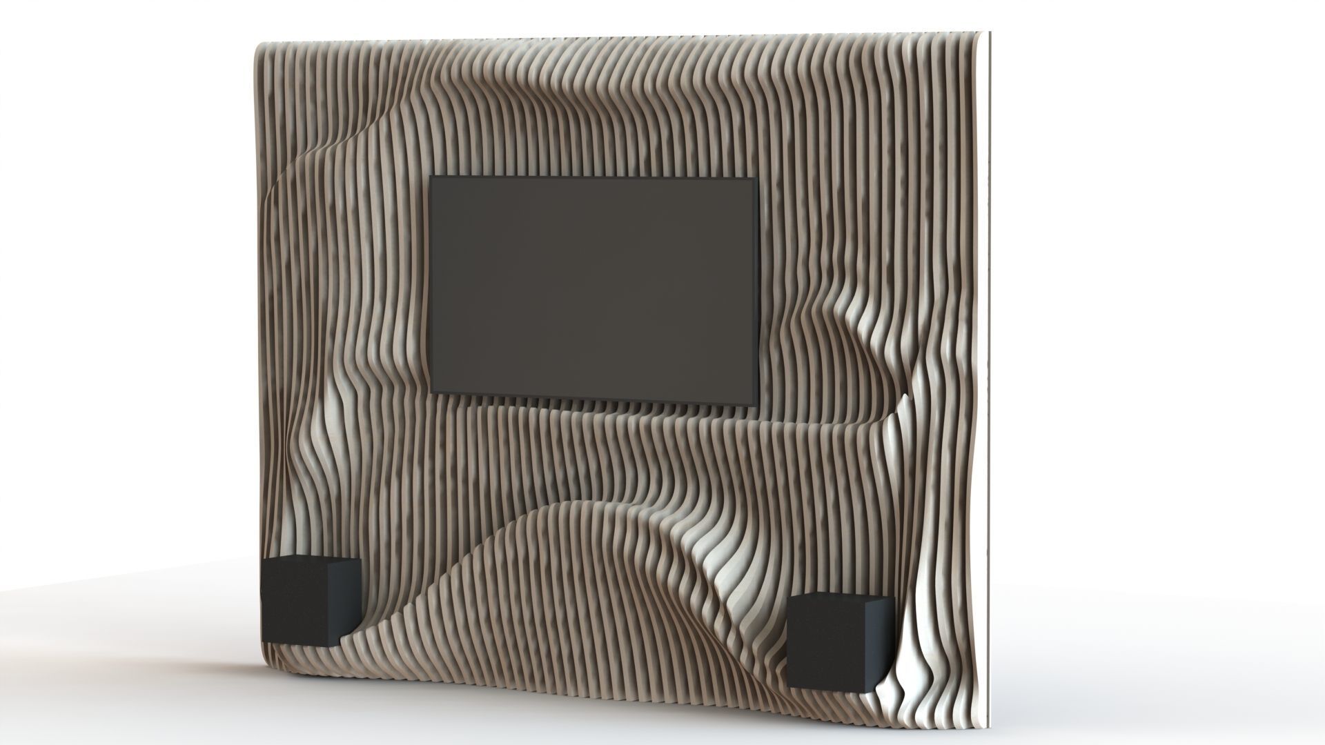 Parametric Wall for TV 3D model_1