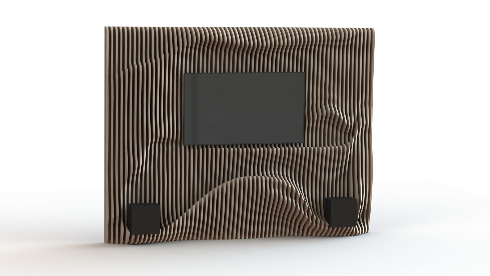Parametric Wall for TV 3D model_2