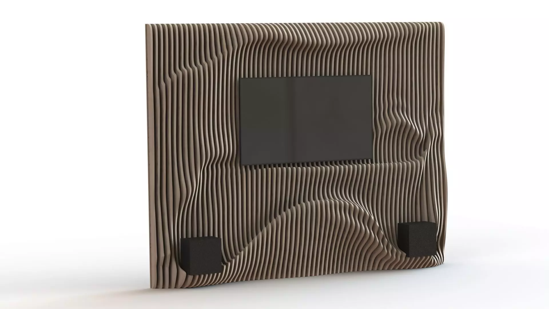 Parametric Wall for TV 3D model_0