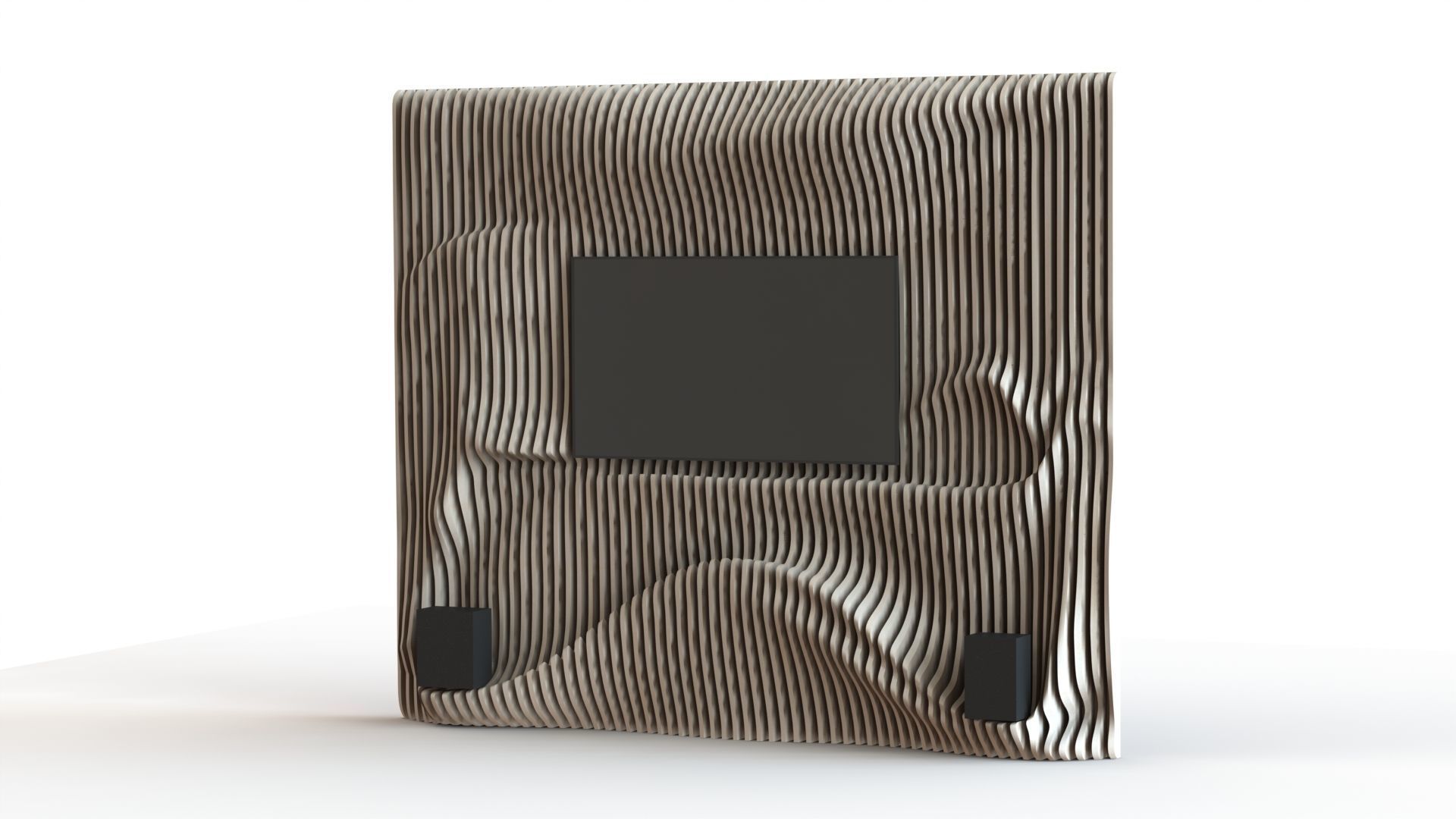 Parametric Wall for TV 3D model_5